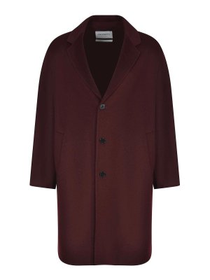 AMARANTO: knee length coats - Burgundy Coat Made From A Wool Blend