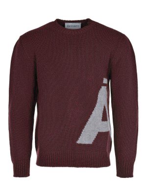 AMARANTO: crew necks - Burgundy Sweater Made Of Wool