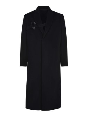 HELIOT EMIL: knee length coats - Coat Made Of A Wool And Cashmere Blend