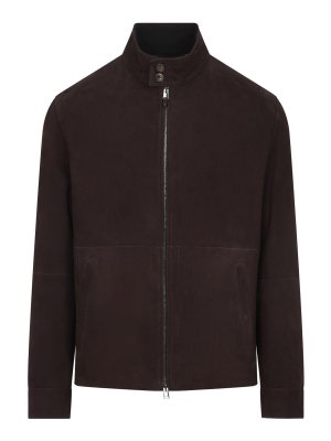 CANALI: leather jacket - Outerwear Jacket