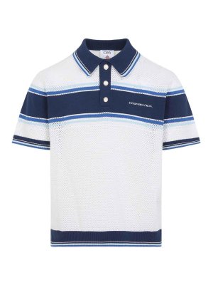 CASABLANCA: polo shirts - Mesh Stripe Polo