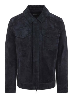 YVES SALOMON: Vestes en cuir - Blouson En Cuir - Bleu