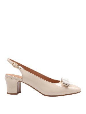 FERRAGAMO: sandals - Vetty 55 Slingback In Mascarpone Color Naplak