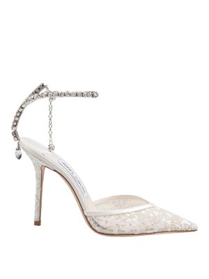 JIMMY CHOO: sandali - Slingback Saeda 100 Bbd In Mesh