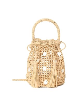 ALANUI: Bucket bags - Precious Moments Rafia Bucket Bag