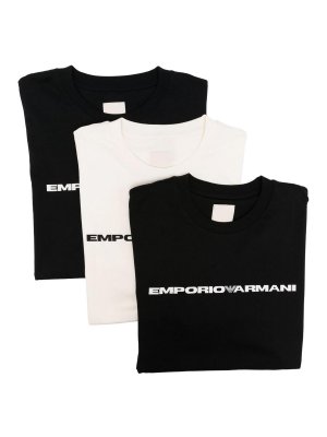 EMPORIO ARMANI: crew necks - Logo T-Shirt -3 Pack
