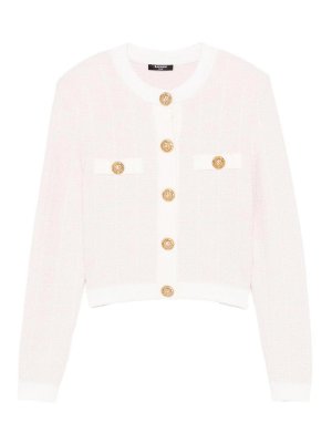 Balmain: Cardigans - Cardigan - Couleur Chair