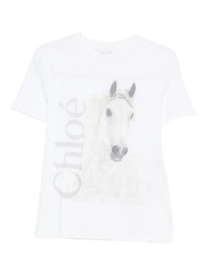 CHLOE': t-shirts - Printed Cotton T-Shirt