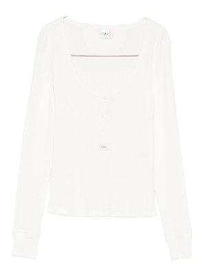 CHLOE': Pull col rond - Pull Col Rond - Blanc