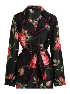 DOLCE & GABBANA: shirts - Roses Bouquet Print Silk Shirt