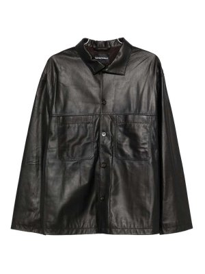 ARMANI EXCHANGE: Abrigos de cuero - Abrigo De Cuero - Marrón