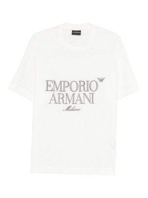 EMPORIO ARMANI: t-shirts - Logo Cotton T-Shirt