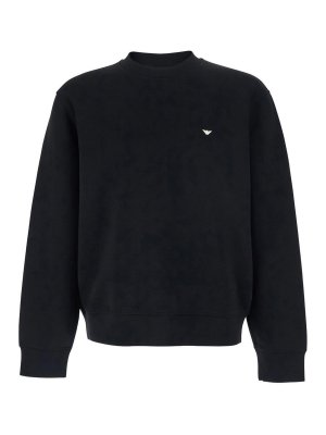 EMPORIO ARMANI: Strickpullover mit Rundhalsausschnitt - Rundhalspullover - Schwarz