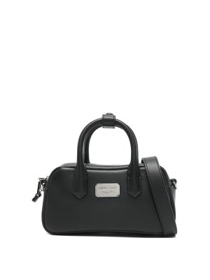 EMPORIO ARMANI: bauletti - Borsa bowling piccola in pelle
