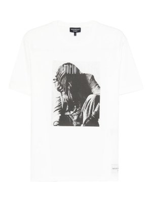 EMPORIO ARMANI: t-shirts - Printed Cotton T-Shirt