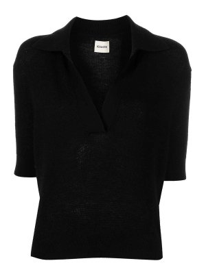 KHAITE: polo shirts - Shrunken Cashmere Polo Shirt