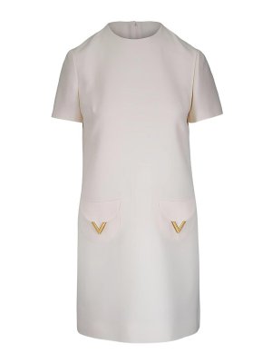 VALENTINO GARAVANI: ニーレングスドレス - 膝丈ドレス - 白