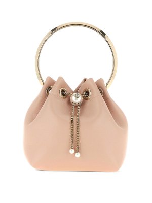 JIMMY CHOO: Secchielli - Borsa a secchiello Bon Bon in pelle