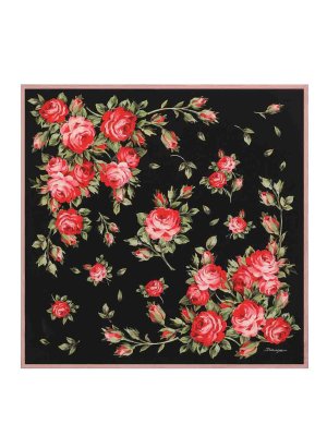 DOLCE & GABBANA: Stoles & Shawls - Roses Bouquet Print Silk Foulard