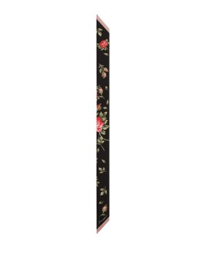 DOLCE & GABBANA: Stoles & Shawls - Roses Bouquet Print Silk Foulard