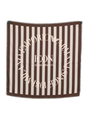 EMPORIO ARMANI: Stoles & Shawls - Striped Silk Foulard