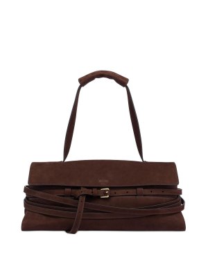 MOSCHINO: clutches - Tie Me Leather Handbag