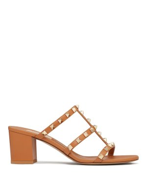 VALENTINO GARAVANI: sandals - Rockstud Leather Sandals