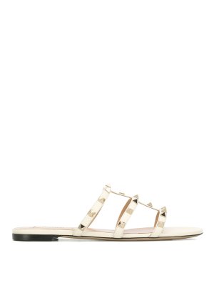 VALENTINO GARAVANI: sandals - Rockstud Leather Sandals