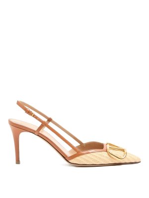 VALENTINO GARAVANI: court shoes - Vlogo Signature Leather Slingback Pumps