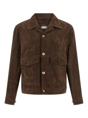 BRUNELLO CUCINELLI: leather jacket - Suede Jacket