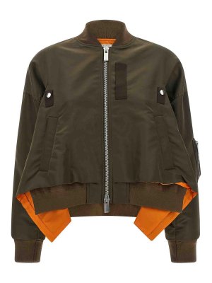 Sacai: giacche casual - Fondo asimmetrico della giacca
