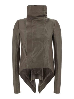 RICK OWENS: leather jacket - Naska Biker Jacket