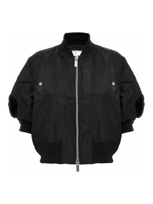 Sacai: bombers - 3/4 Sleeve Bomber Jacket