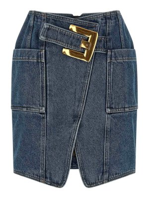 Balmain: ニーレングススカート＆ミディ丈 - 膝丈/ミディスカート - ブルー