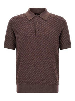 BRIONI: ポロシャツ - ポロシャツ - ブラウン