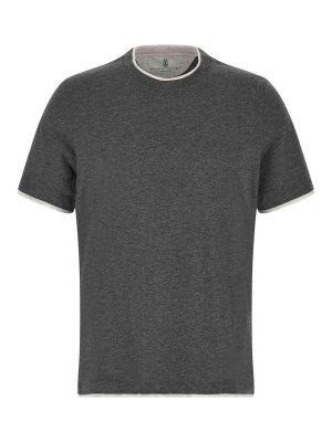 BRUNELLO CUCINELLI: t-shirts - Double Layer T-Shirt