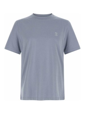 BRUNELLO CUCINELLI: Camisetas - Camiseta - Azul Claro