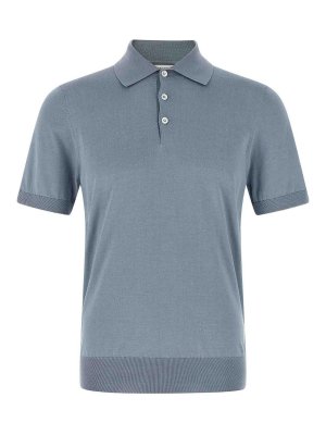 BRUNELLO CUCINELLI: Polos  - Polo - Bleu Clair