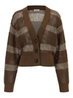 BRUNELLO CUCINELLI: cardigans - Dazzling Stripes Cardigan