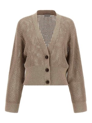 BRUNELLO CUCINELLI: cardigans - Cadrigan Sequin Mesh
