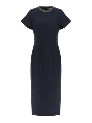 BRUNELLO CUCINELLI: Knielange Kleider - Knielanges Kleid - Blau