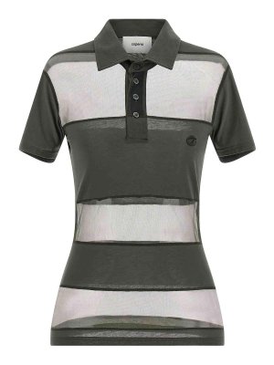 COPERNI: polo shirts - Sheer Striped Polo Shirt