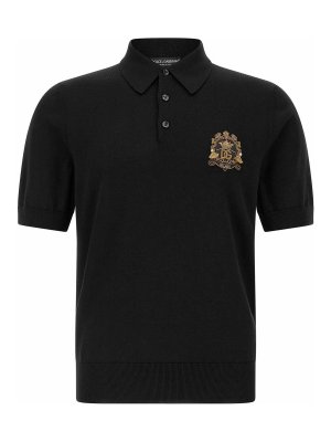 DOLCE & GABBANA: polo shirts - Heraldic Patch Polo Shirt