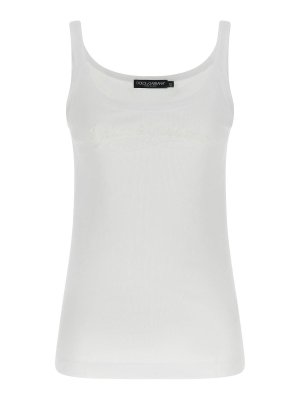 DOLCE & GABBANA: Tops & Tank tops - Logo Embroidery Tank Top