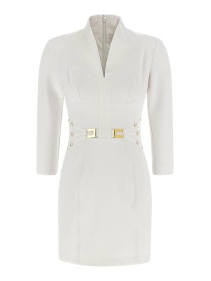 ELISABETTA FRANCHI: knee length dresses - Logo Dress With Elastic Bands