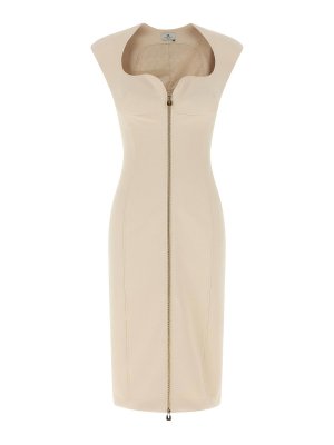 ELISABETTA FRANCHI: knee length dresses - Heart-Shaped Neckline Dress