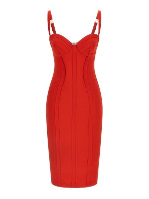 ELISABETTA FRANCHI: ニーレングスドレス - 膝丈ドレス - オレンジ