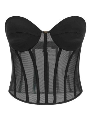 ELISABETTA FRANCHI: Tops y camisetas sin mangas - Top - Negro