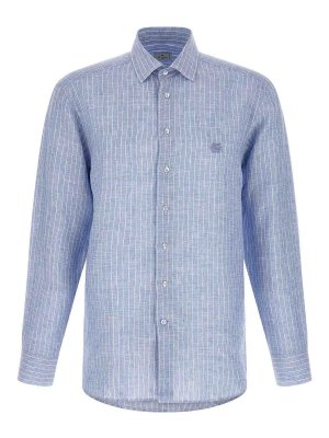 ETRO: shirts - Striped Linen Shirt