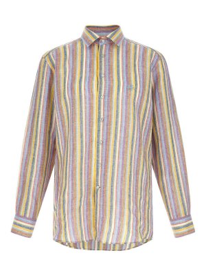 ETRO: shirts - Striped Linen Shirt